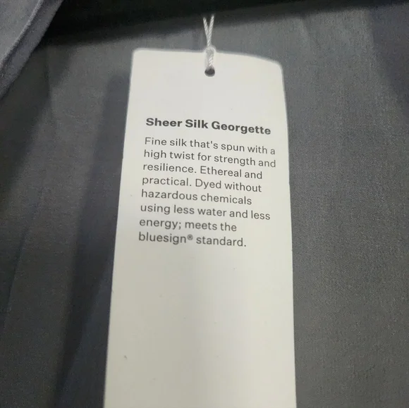 NWT Eileen Fisher Womens Open Front Silk Chiffon Duster XL Color Steel-$328 - Picture 4 of 6